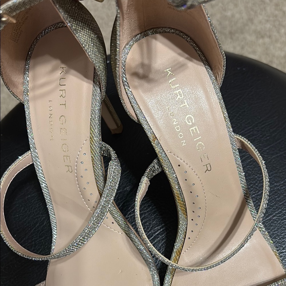 Kurt Geiger Silver Heels with Ankle Straps - Picture 7 of 10